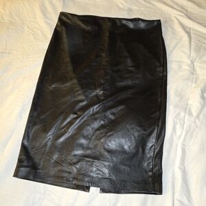Black Faux Leather Pencil Skirt from Eloquii